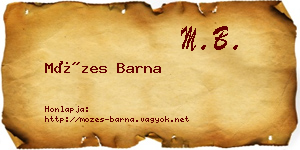 Mózes Barna névjegykártya