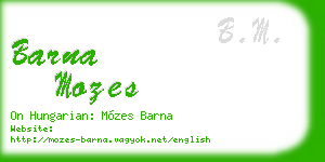 barna mozes business card